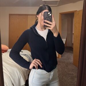 J. Crew Vintage 100% lambs wool cowl neck zip up